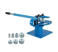 FROST Bench Mounted Metal Bender - 7 Round Dies, 200° Bending Angle with Telescopic Handle | Sheet & Tube Metal Forming Tool for Workshop & Automotive Use
