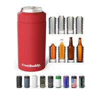 Frost Buddy Universal Beer Cooler Can Cooler - Fits all - Stainless Steel Can Cooler for 12 oz & 16 oz Regular or Slim Cans & Bottles