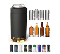 Frost Buddy Universal Buddy Can Cooler - Fits All - For Regular 12 & 16 oz or Slim-Size Bottles - Insulated Double-Walled Stainless Steel (Texastea)