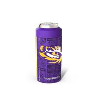 Frost Buddy Universal Can Cooler - Fits All - Stainless Steel Can Cooler for 12 oz & 16 oz Regular or Slim Cans & Bottles - Stainless Steel (LSU Tigers | 3D)