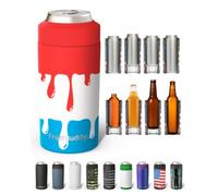 Frost Buddy Universal Can Cooler - Fits All - Stainless Steel Can Cooler for 12 oz & 16 oz Regular or Slim Cans & Bottles - Stainless Steel (Rocket Pop)