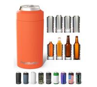 Frost Buddy Universal Can Cooler - Fits all - Stainless Steel Can Cooler for 12 oz & 16 oz Regular or Slim Cans & Bottles - Stainless Steel