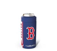 Frost Buddy Universal Can Cooler - Fits All - Stainless Steel Can Cooler for 12 oz & 16 oz Regular or Slim Cans & Bottles - Stainless Steel, Boston Baseball