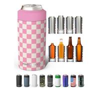 Frost Buddy Universal Can Cooler - Fits Slim Cans, 12/16oz (Pink Checkered)