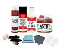 FROST Complete Plastic Trim & Bumper Restoration Kit, Repair Prime & Refinish, Textured Black Aerosol Finish, with Plastifill, Sanding Sheets, VinylKleen Cleaner