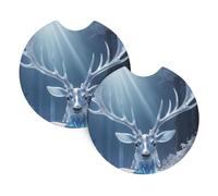Frost Crystal Antlers Car Cup Holder Anti-Skid mat 2.7-inch 2-Piece Set - Multi-Functional Cup Holder mat Recommended by Female car Owners