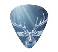 Frost Crystal Antlers Wzywhj Prints Abs Guitar Picks 12 Piece, Easy Grip Uke Picks For Your Bass, Ukulele, Acoustic Or Electric Guitar