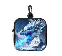 Frost Dragon Breath Small Waterproof Zipper Pouch-Neoprene Storage Bag for Earbuds, Keychain Clip Case