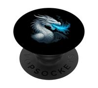 Frost Dragon Ice Flame Mythical Fantasy Beast Cold Fire PopSockets Adhesive PopGrip
