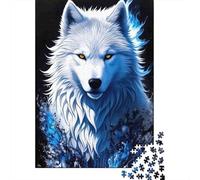 Frost Flame Wolf Jigsaw Puzzle 1000 Piece Recycled Paper for Adults Icy MajestyPuzzle Educational Game Decompression Home Activity Great Gift Idea for Birthdays 70x50cm/1000pcs