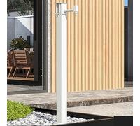 Frost Free Outdoor Faucet - Garden Water Column Spigot Freestanding Hose Stand PVC Post 40cm White A-Bottom Water Inlet for All Seasons
