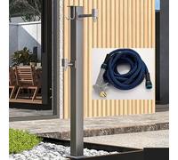 Frost Free Outdoor Faucet Stand - Vertical Garden Water Column Spigot Freestanding Hose Holder for Yard 80cm Gray C-Side Water Inlet Weather Resistant Outdoor Plumbing
