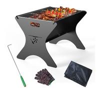Frost IX Camping Fire Pit, 2 in 1 Portable Fire Pit with Carry Bag, Campfire Grill with Cooking Grills, Outdoor Wood Burning Firepit Grill for BBQ, Picnic, Garden, Camping, 40 * 31cm