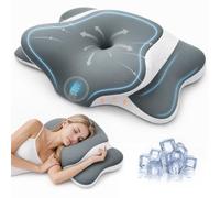 Frost IX Memory Foam Pillow, Pillows for Neck And Shoulder Pain. | Slow-Rebound Memory Foam Ergonomic Pillow, Removable Washable Cooling Cover, Neck Pillow for Side Back Sleeper (Deep Grey)