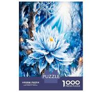 Frost Lotus Bloom 1000pc Puzzle for Adults Icy Floral Magic Premium Jigsaw Puzzle Recycled Cardboard Adult Educational Challenge Fun Present Home Activity Great Gift for Kids Beginners 70x50cm/1000pcs