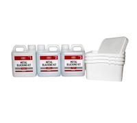 FROST Metal Blacking Kit - 3-Step Satin Black Coating System with Storage Containers, 1 Litre Each | Professional Cold Chemical Black Finish for Steel Parts, Tools & Components