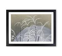 Frost On The Reeds by Kamisaka Sekka Framed Print | A2 Black Framed Wall Art | Ready to Hang | Modern Nature Picture | Living Room Bedroom Lounge Office