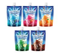 FROST POP! Premium Slush Syrup Variety Pack - 5 x 200ml (Strawberry, Orange, Blue Raspberry, Lemon-Lime, Cola), For Home Slushie Machines, Pool Parties, Birthdays & Christmas