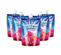 FROST POP! Premium Slush Syrup Variety Pack - 5 x 200ml (Strawberry, Orange, Blue Raspberry, Lemon-Lime, Cola), For Home Slushie Machines, Pool Parties, Birthdays & Christmas (Strawberry)