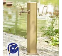 Frost-Proof Outdoor Faucet for Vertical Garden Wall-Mounted Hose Connector with Long Spout + Gun 50x10.5cm Ideal for Winter Gardening and Easy Watering Solutions