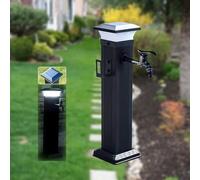 Frost-Resistant Outdoor Faucet, 60CM Standalone Garden Water Tap, Solar LED Light, Post Hydrant for Winter Use, Ideal for Gardens and Yards
