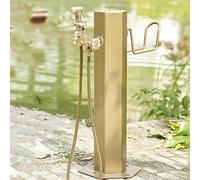 Frost-Resistant Outdoor Faucet Vertical Garden Water Tap Freeze-Proof Hose Bib Freestanding Hose Stand with Spray Gun - 50x10.5cm for Efficient Watering