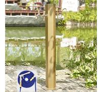 Frost-Resistant Outdoor Faucet with Dual Tap & Hose Connector, Vertical Garden Watering System, Ground-Mounted, 98x10.5cm, Ideal for Winter Use