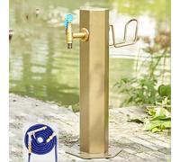Frost-Resistant Vertical Garden Faucet, Lockable Outdoor Tap with Hose Connector, Ground-Mounted Frost-Free Water Faucet - 50x10.5cm for Year-Round Use