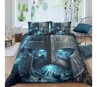 Frost Warrior 3D Printed Duvet Cover Set Art Quilt Cover 2 Pillowcases Bedding Set Included Machine Washable with Zipper Closure 3 Pcs for Children's And Adults King(220x240cm)
