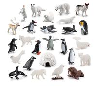 Frost World Toys - Arctic Animal Figure Set, Sturdy Polar Wildlife Models, oceans Ice Diorama Kit | Bear Fox Seal Educational Play Set, Creative Learning Gift For Kids Classroom Home Activity