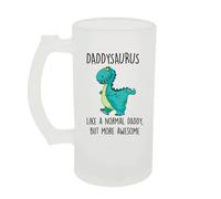 Frosted Beer Stein Daddysaurus Like A Normal Daddy, But More Awesome 60 SECOND MAKEOVER White One Size