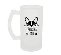 Frosted Beer Stein Frenchie Dad Glass French Bulldog 60 SECOND MAKEOVER White One Size