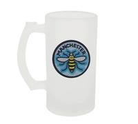 Frosted Beer Stein Manchester Bee Glass 60 SECOND MAKEOVER White One Size