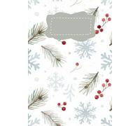 Frosted Blooms: Watercolor Winter Notebook: Lined journal with 119 pages and intro - pastel snowflakes, pine needles, and berries pattern