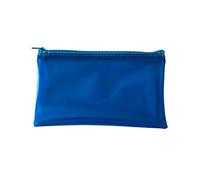 Frosted Blue Pencil Case 8x5 Inch - See Through Exam Clear Translucent