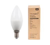 ValueLights 4W 3000K Warm White E14 Candle LED Light Bulb 10 Pack - Size: 9.8 x 3.7 x 3.7cm - Wilko