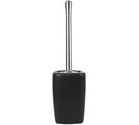 Frosted Ceramic Toilet Brush Set with Long Handle Removable Square Base Elegant Bathroom Accessory Durable and Stylish Black Toilet Brush Holder