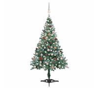 Frosted Christmas Tree Christmas Display Tree with LEDs and Ball Set vidaXL