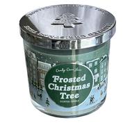 Frosted Christmas Tree Scented Candle - Large Two-Wick Jar Candle - Winter Pine & Festive Holiday Aroma - Long Burn Time - Perfect Christmas Home Décor & Gift