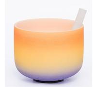 Frosted Crystal Singing Bowl - 3 Colour Mix, Hand Polishing Chakra Sound Bowl Sound Healing Instrument, Gift for Yoga Meditation Zen (Color : G_9Inch 440Hz)