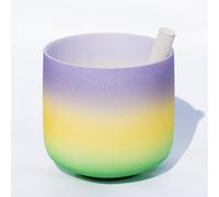 Frosted Crystal Singing Bowl - 3 Colour Mix, Hand Polishing Chakra Sound Bowl Sound Healing Instrument, Gift for Yoga Meditation Zen (Color : E_10Inch 432Hz)