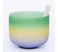 Frosted Crystal Singing Bowl - 3 Colour Mix, Hand Polishing Chakra Sound Bowl Sound Healing Instrument, Gift for Yoga Meditation Zen (Color : B_9Inch 440Hz)