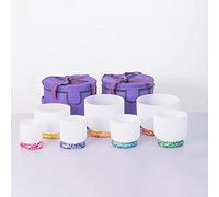 Frosted Crystal Singing Bowl Set, 6-12 Inch Kit, 7pcs 12C 11D 10E 9F 8A 7G 6B, With Carrying Cases, Singing Bowl Mallets, For Sound Healing, Meditation, Yoga(432Hz)