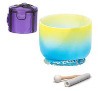Frosted Crystal Singing Bowls 8/10/12 Inch Three Colors With Free Bag For Yoga, Chakra, Meditation Gifts, Unique Gifts For Women,E Note,12 Inch