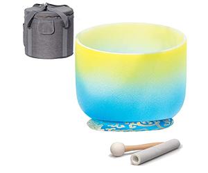 Frosted Crystal Singing Bowls 8/10/12 Inch Three Colors With Free Bag For Yoga, Chakra, Meditation Gifts, Unique Gifts For Women,B Note,8 Inch