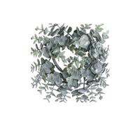 Frosted Eucalyptus Candle Wreath Seasonal Home Decor Accent