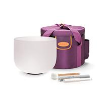 Frosted F Heart Chakra Quartz Crystal Singing Bowl 10 inch