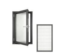 Frosted Glass Casement Window for Basement and Bathroom, Aluminum Alloy Frame with Integrated Screen,Double Pane, Privacy Window for Shed(Gray,25x14")