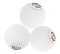 Frosted Glass Globe Lamp Shade White 3pcs with G9 Threaded Base | Milky round Finish, Even Illumination for Pendant Lighting, Modern Décor, LED Bulb Fit, 9cm Size