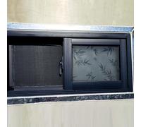 Frosted Glass Horizontal Sliding Window with ScreensGray Metal Frame for Sheds Barns Cabins TrailersDurable Stylish Easy to Install